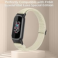 Vista 2 de Bandas elásticas de nailon compatibles con correas Fitbit Luxe para mujeres y hombres, elásticas, ajustables, transpirables, cómodas, correas