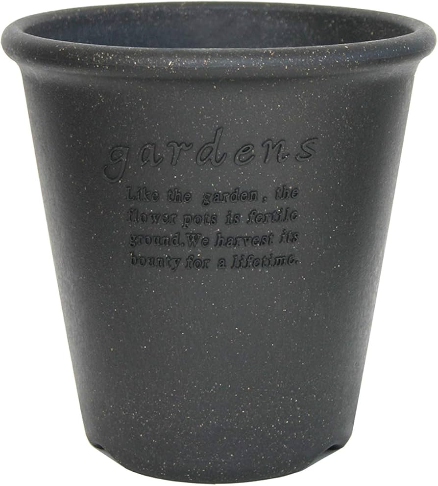 Amazon.com: Yahata Kasei Eco Pot/Flower Pot, Round, No. 6, Black