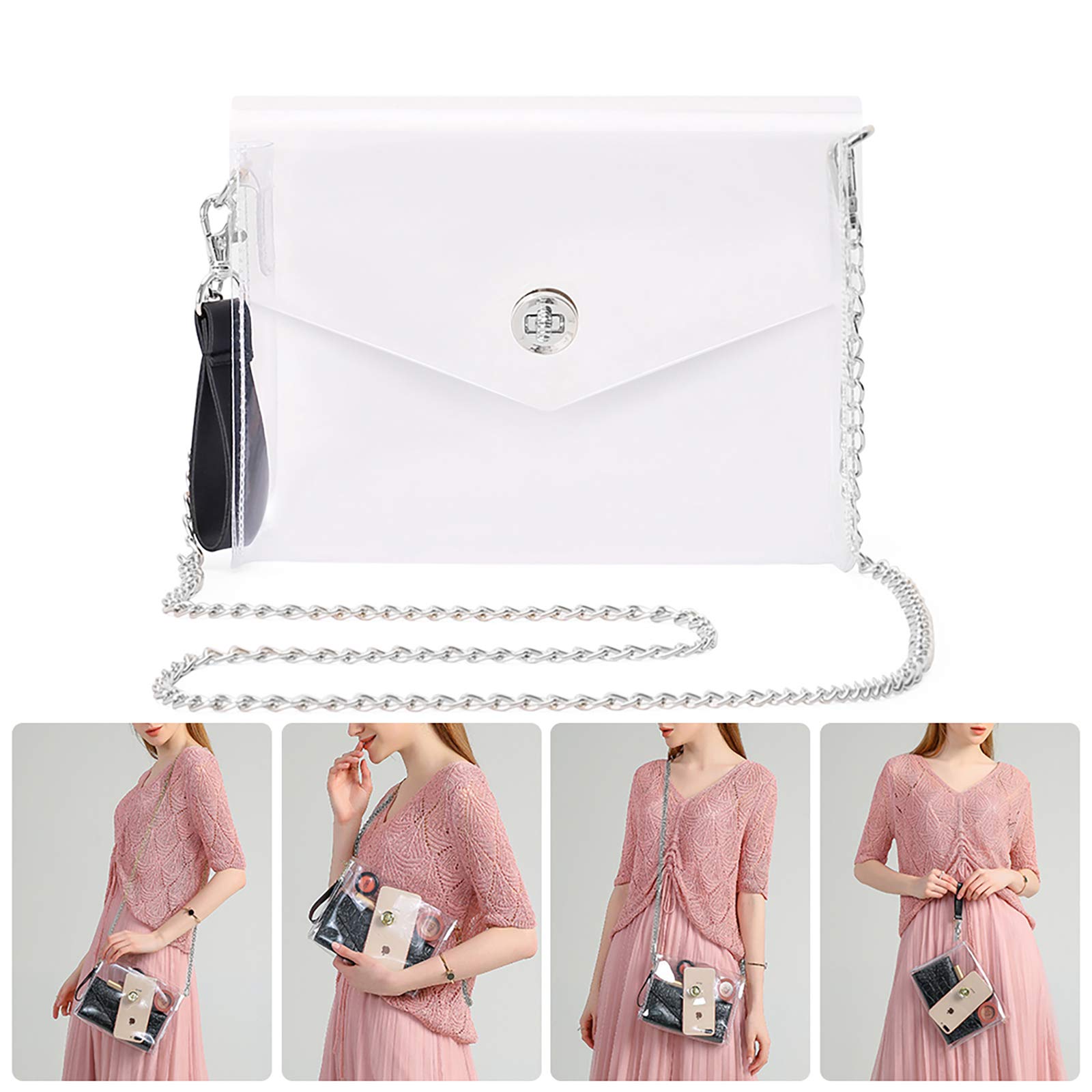 Transparent Clutch Clear Purse Crossbody Shoulder Bags Stadium Approved Bags