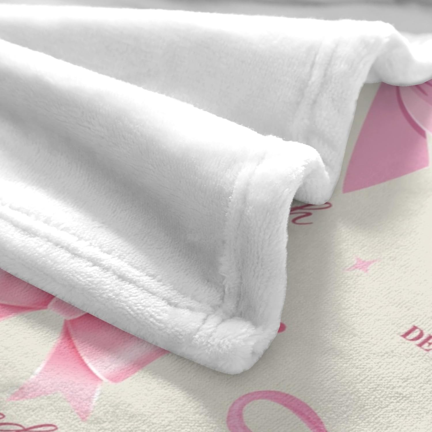 Christian Gifts for Women God Says I Am Pink Bow Throw Blanket Inspirational Religious Birthday Gifts for Coquette Bible Verse Blanket, Christian Faith Jesus God Prayer for Christmas 50"x40" - Image 5