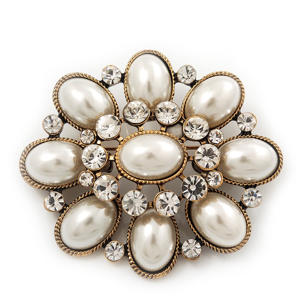 Spilla Chanel CC con perle D'oro Metallo Perla ref.155786 - Joli Closet