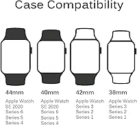 Vista 1 de Miimall Compatible for Apple Watch Series 3 38mm Case with Screen Protector Anti-Scratch Shockproof Hard PC and Tempered Glass Film Bumper Case for
