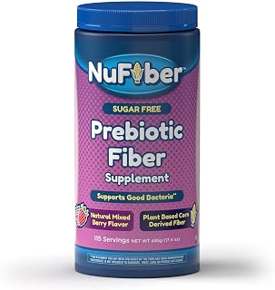 Fiber Supplement, Daily Prebiotic Fiber, 115 Servings, Natural Mixed Berry Flavor, Grit-Free, No Gluten & Sugar, Plant Based Corn Powder to Support Digestive & Gut Health