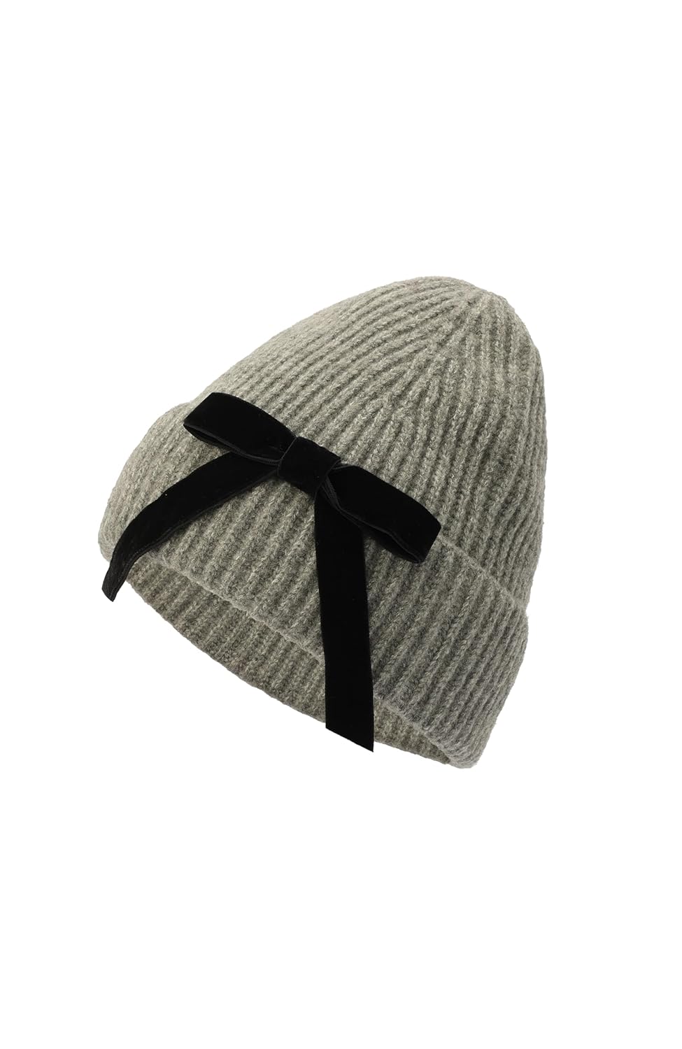 Kate Spade Women's Velvet Bow Cuff Hat, Stylish Beanie & Fashion Accessory Cap for Cold Weather