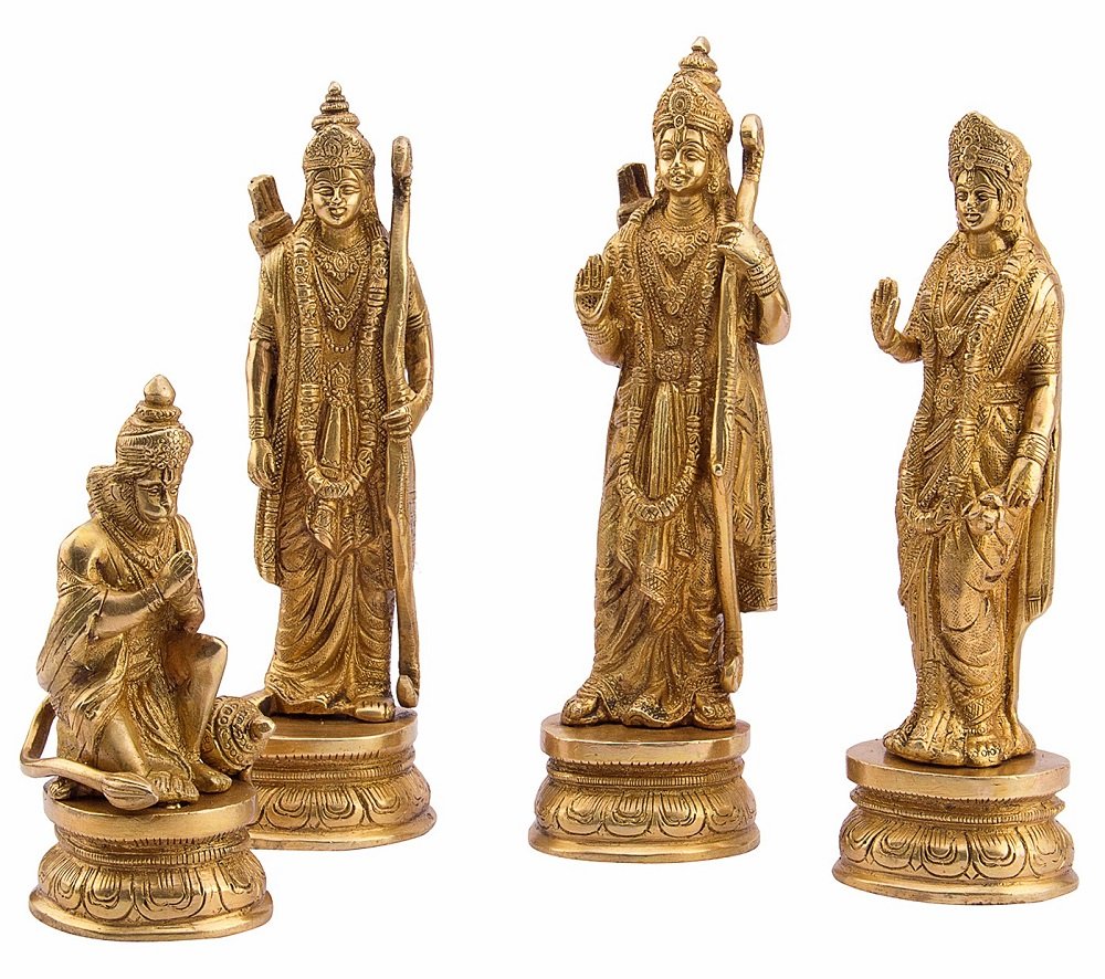 Buy Artvarko Ram Sita Laxman Hanuman Statue Hindu God Figurine Brass
