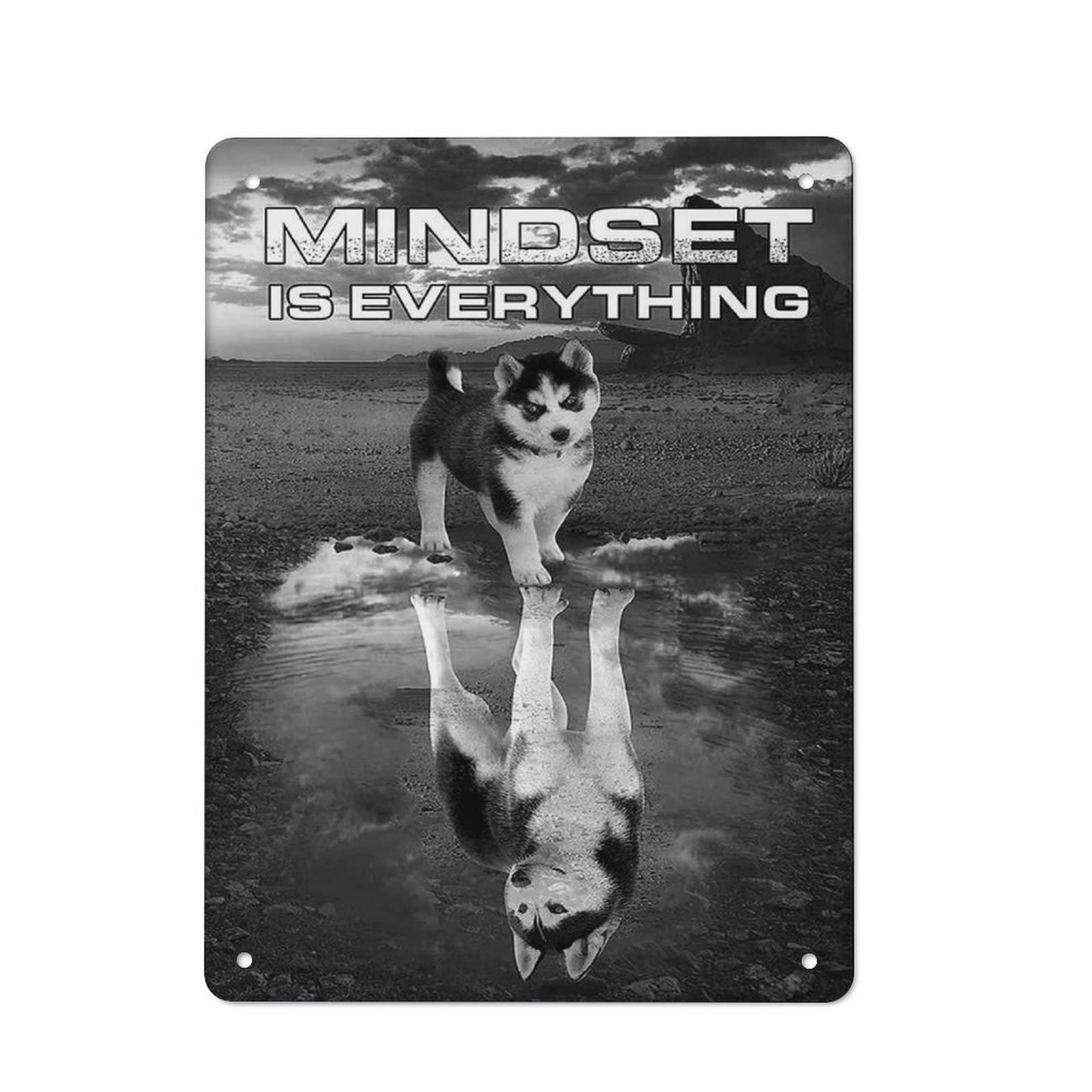 AOOEDM Mindset Is Everything Vintage Tin Sign Metal Tin Signs for Man Cave Funny Art Wall Plaque Kitchen Bar Pub Coffee Shop Wall Decor