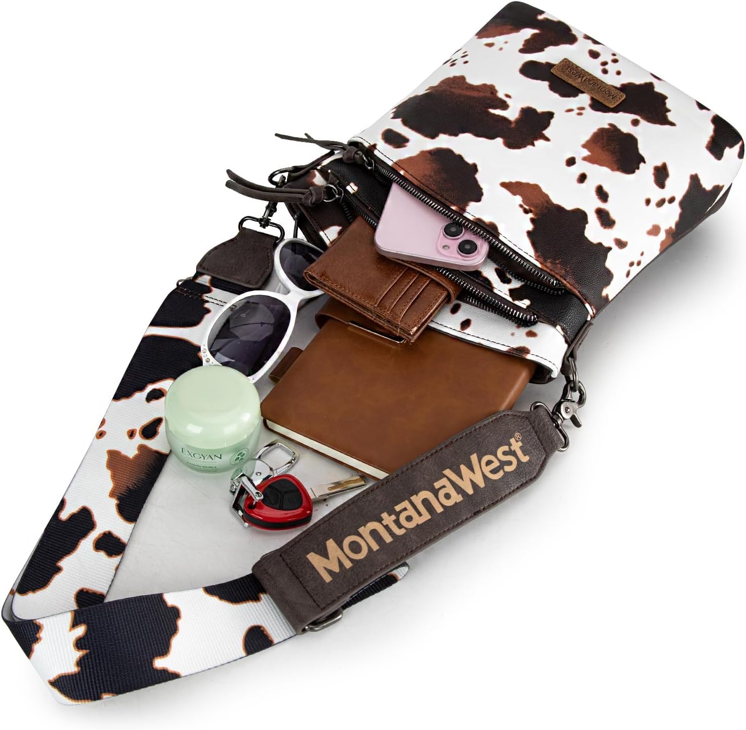 Montana West Double Compartments Cross Body Bag for Women with Adjustable Strap and Specialized Pocket - Image 7