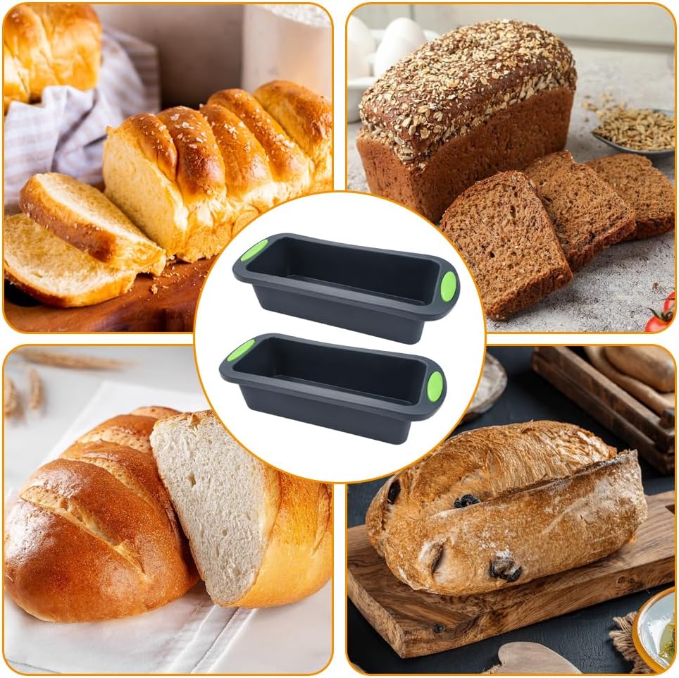 Pack of 2 Silicone Bread Baking Moulds, Non-Stick Bread Baking Moulds, BPA-Free, 28 x 12 x 6.5 cm, Loaf Mould, Cake Mould, Silicone Baking Mould for Cakes and Breads, Dark Grey image 5