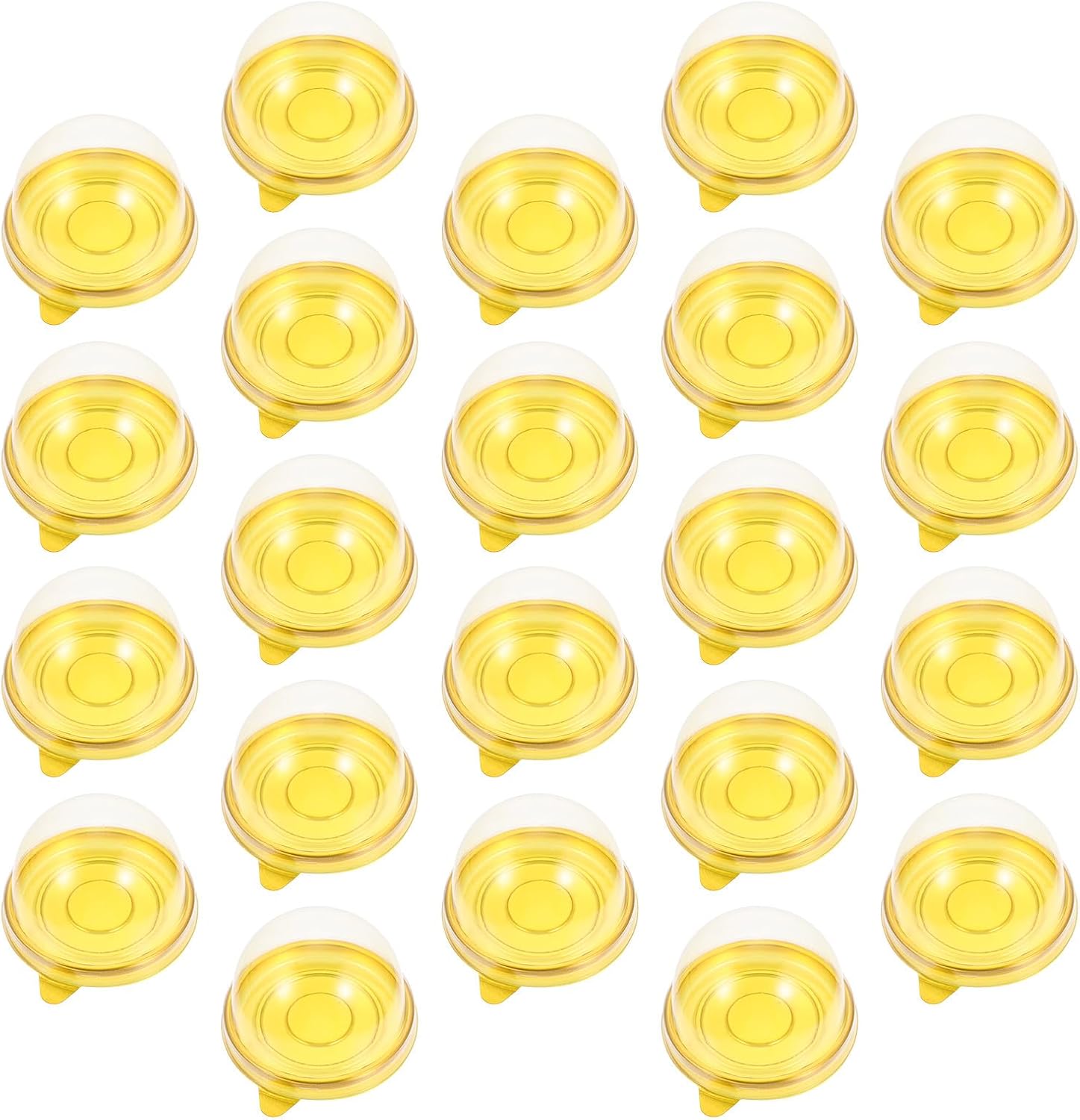 100pcs Dome Baking Packaging Boxes for Egg-yolk Puff and Moon Cake with Gold Base, Food-grade Cake Wrapping Containers for Bakery and Party Supplies