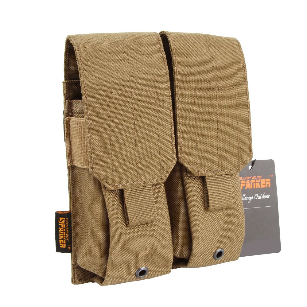 EXCELLENT ELITE SPANKER Tactical Molle Single/Double/Triple Mag Pouch for M4 M14 M16 AR15 AR10 G36 Magazine Holds 2 Mags