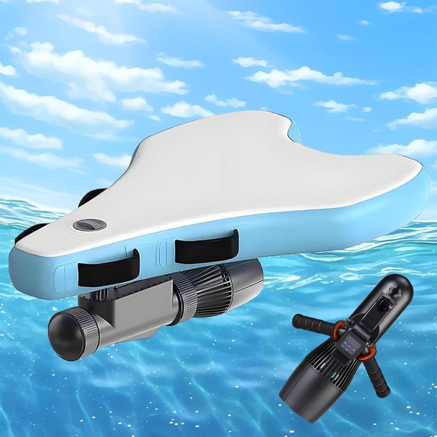 Underwater Scooter& Bodyboard Kit With 500W Kayak Electric Motor 10000mAh Battery Capacity SUP Motor Underwater Scooter for Adults and Kids Sea Diving Swimming Equipment Bodyboard+500W16AThruster