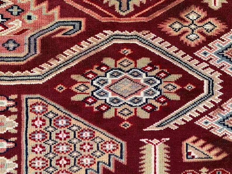 4 x 5 ft Afghan Handwoven Bokhara Wool Area Rug - (165 x 123 cm) Medallion Pattern for Elegant Home Décor
