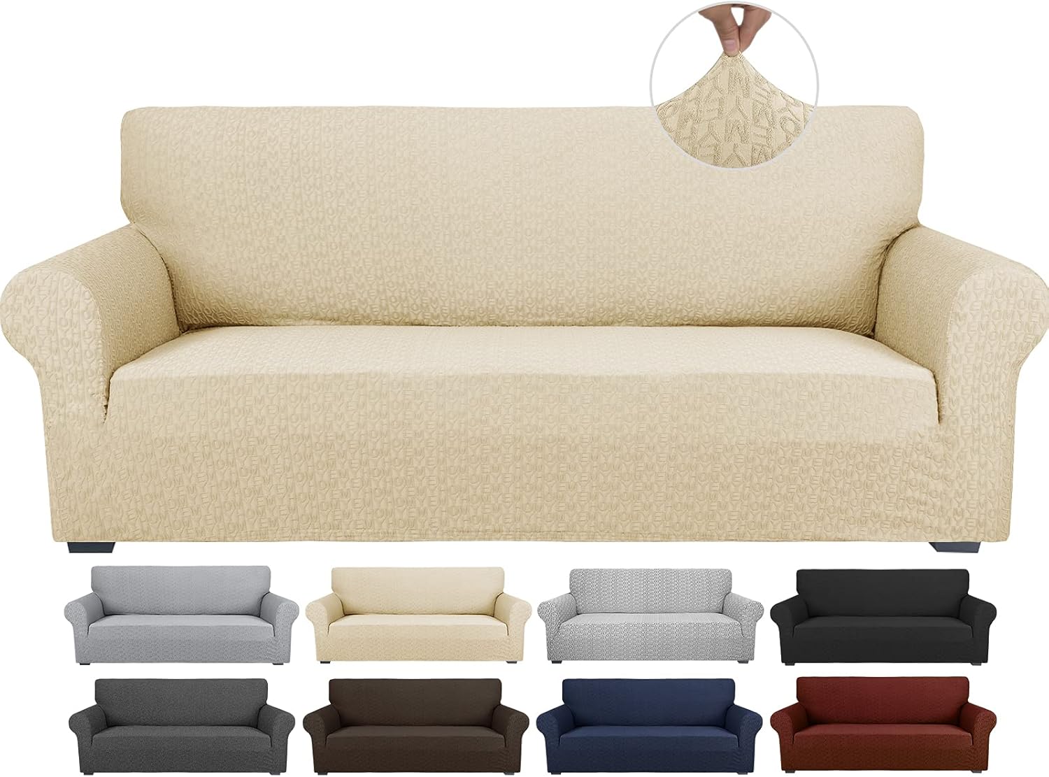 YEMYHOM Stretch Sofa Slipcover Latest Letter Design Extra Large Couch