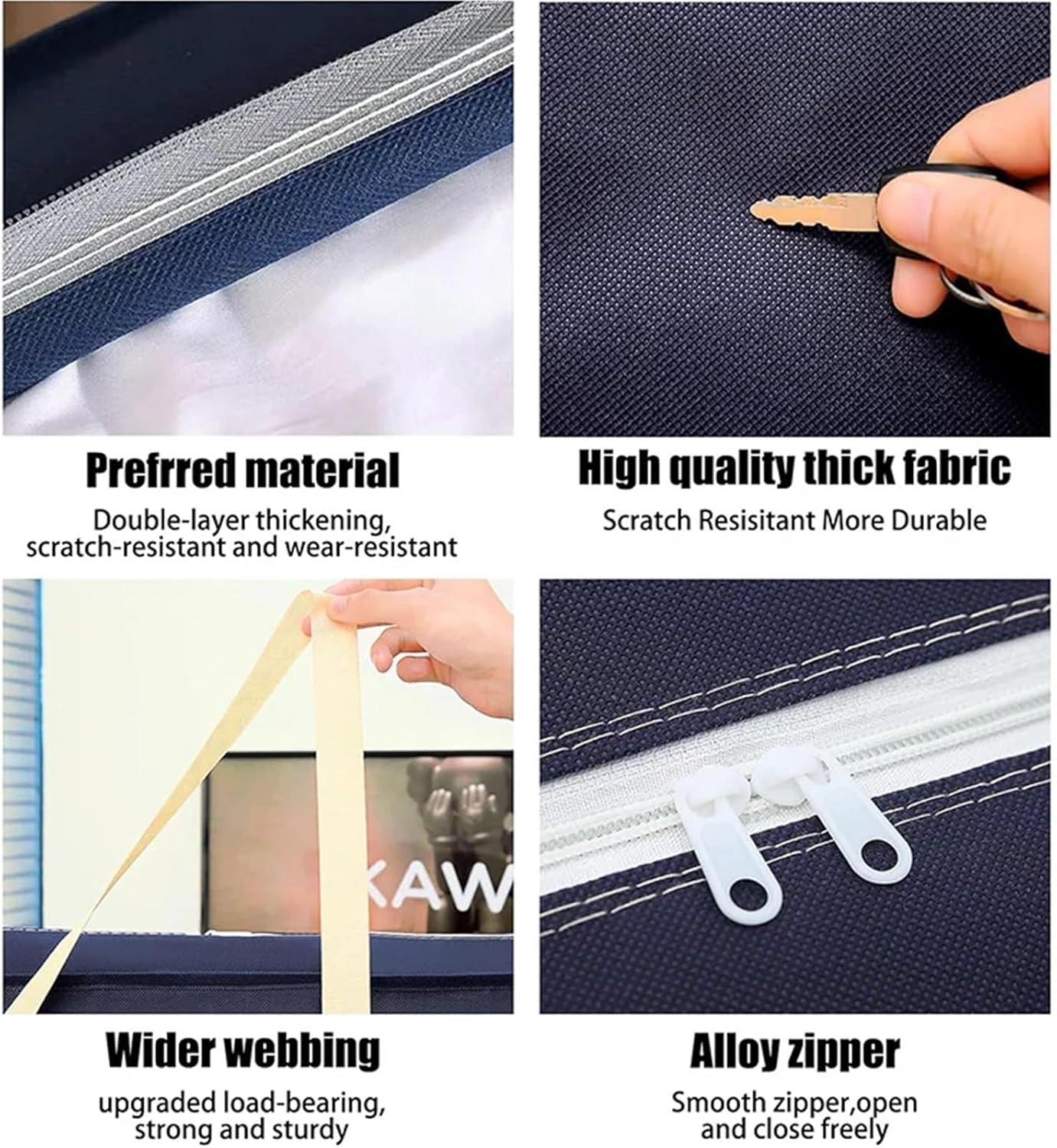 Heavy Duty Moving Bags Large Capacity Storage Bags Non Woven Moving, Waterproof, Traveling(Blue-68X50)