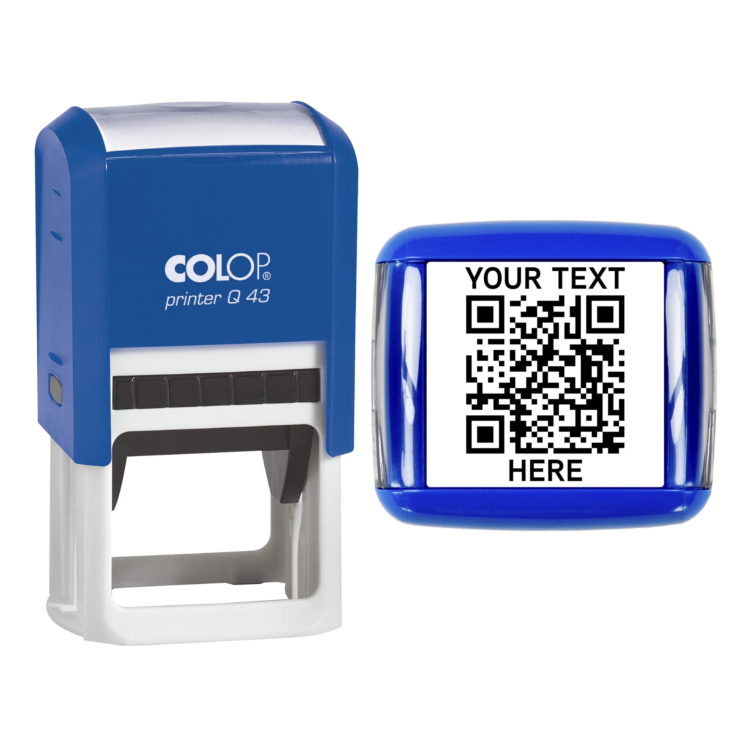 Stamp Ninja Black Personalised Qr Code Stamp – Custom Url Stamp - 43Mm (Qr Code + Two Lines Of Text)