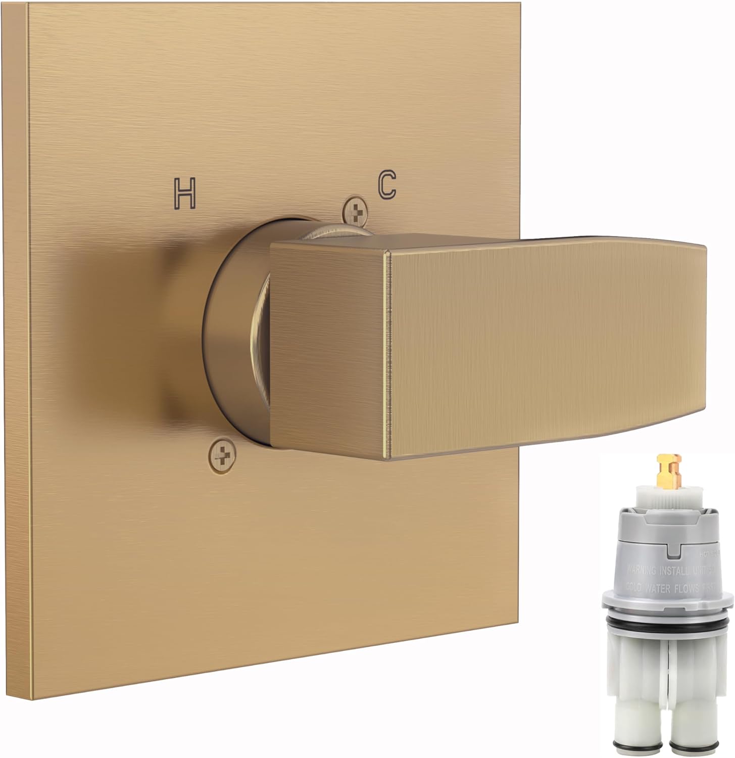 Replacement for Delta 13/14 Series Brushed Gold Shower Trim Kit with RP46074 Cartridge, Compatible with Delta R10000 Valve Shower Handle, Champagne Bronze (Valve Not Included)