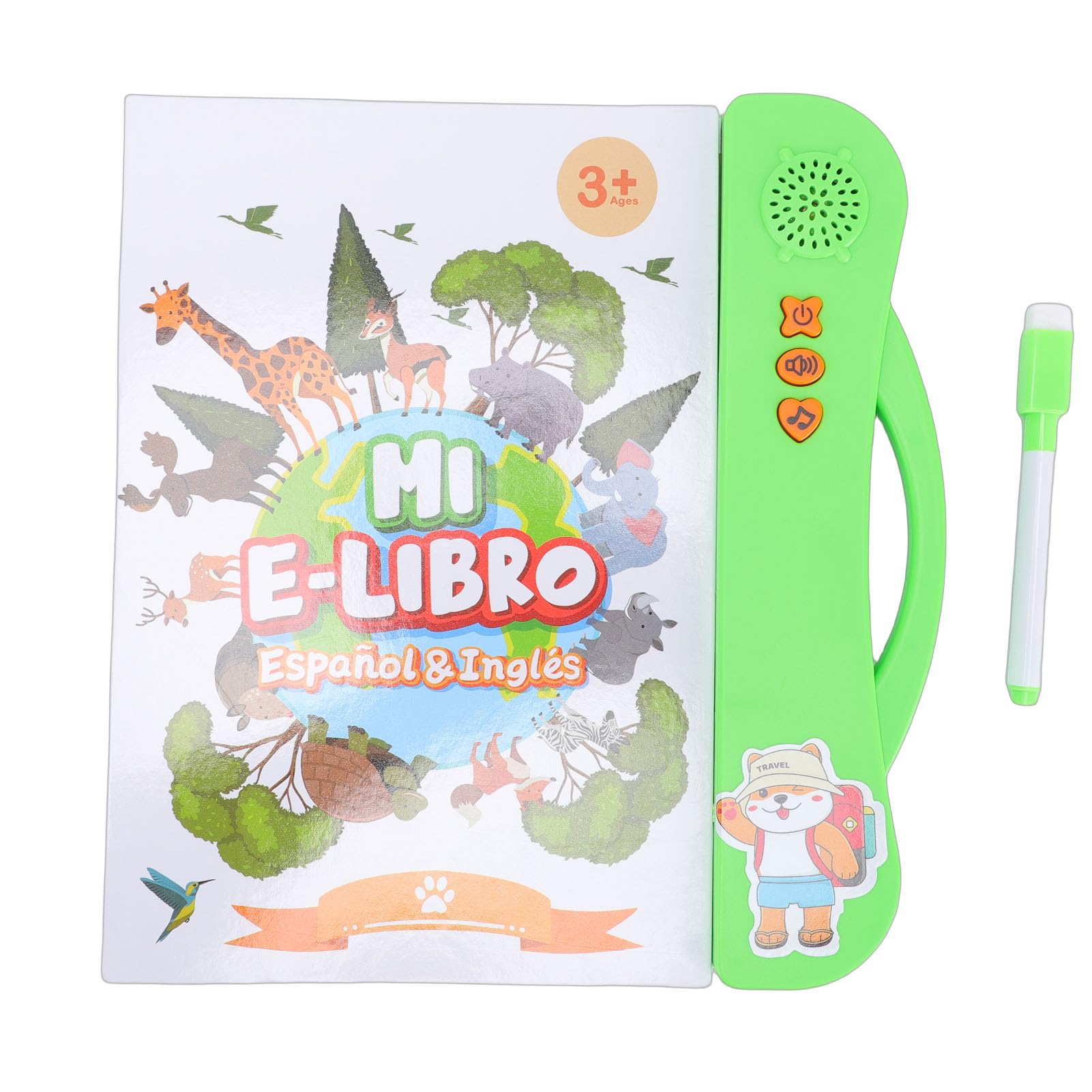 PUSOKEI Toca y Aprende Español Inglés Bilingüe Libro de Actividades Interactivo para Niños, Juguete Educativo para la Adquisición del Lenguaje, Herramienta de Aprendizaje Atractiva para Mentes