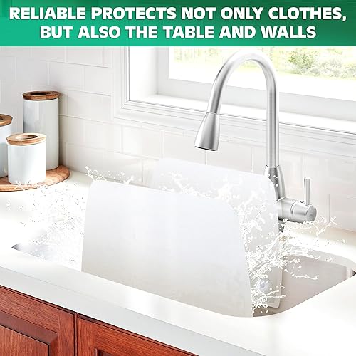 Miniatura 8 de Juego de 3 ventosas de protección contra salpicaduras para fregadero de 9.7 x 11 pulgadas, duradero y fácil de limpiar, accesorios de lavado de