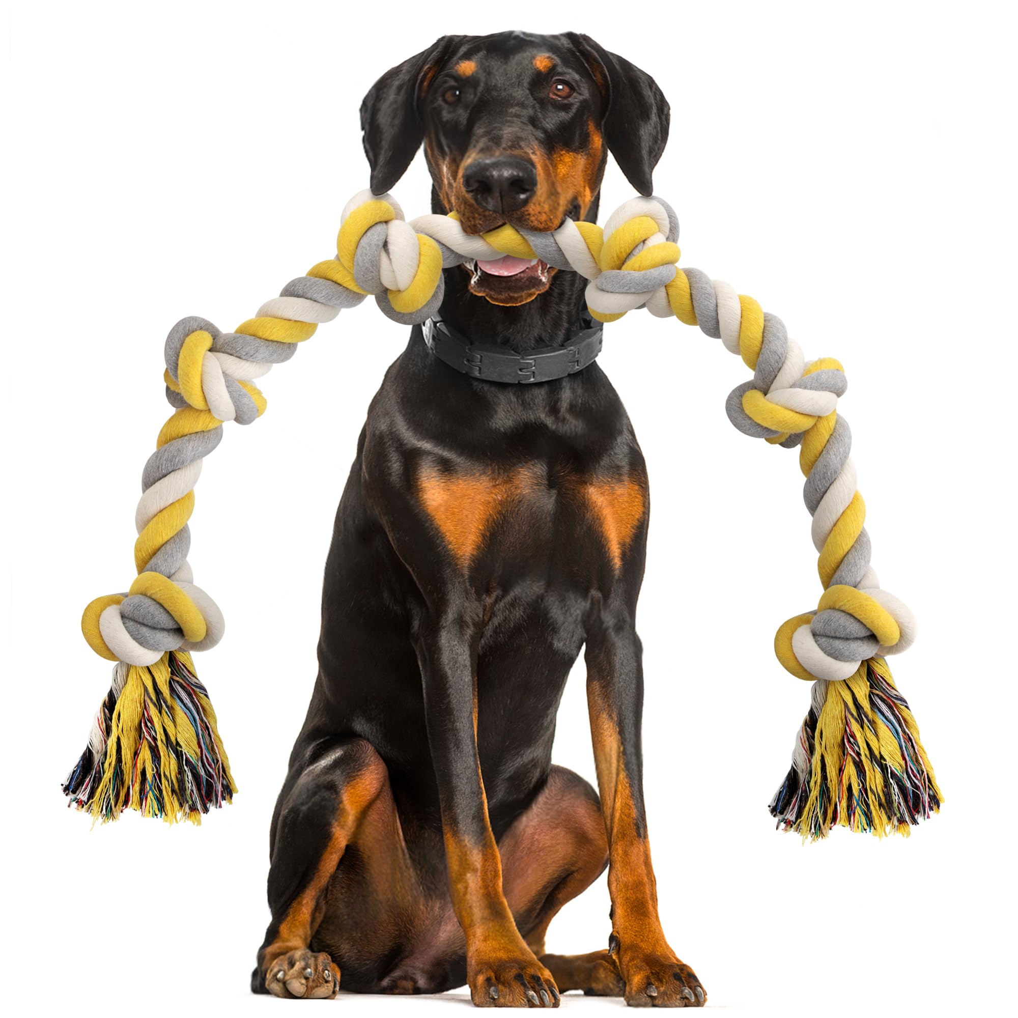 XXL 大型犬 おもちゃ ロープ ６ノット 犬 玩具 ロープ ほぼ壊れない 100cm ストレス解消 100%コットン 犬噛むおもちゃ 丈夫