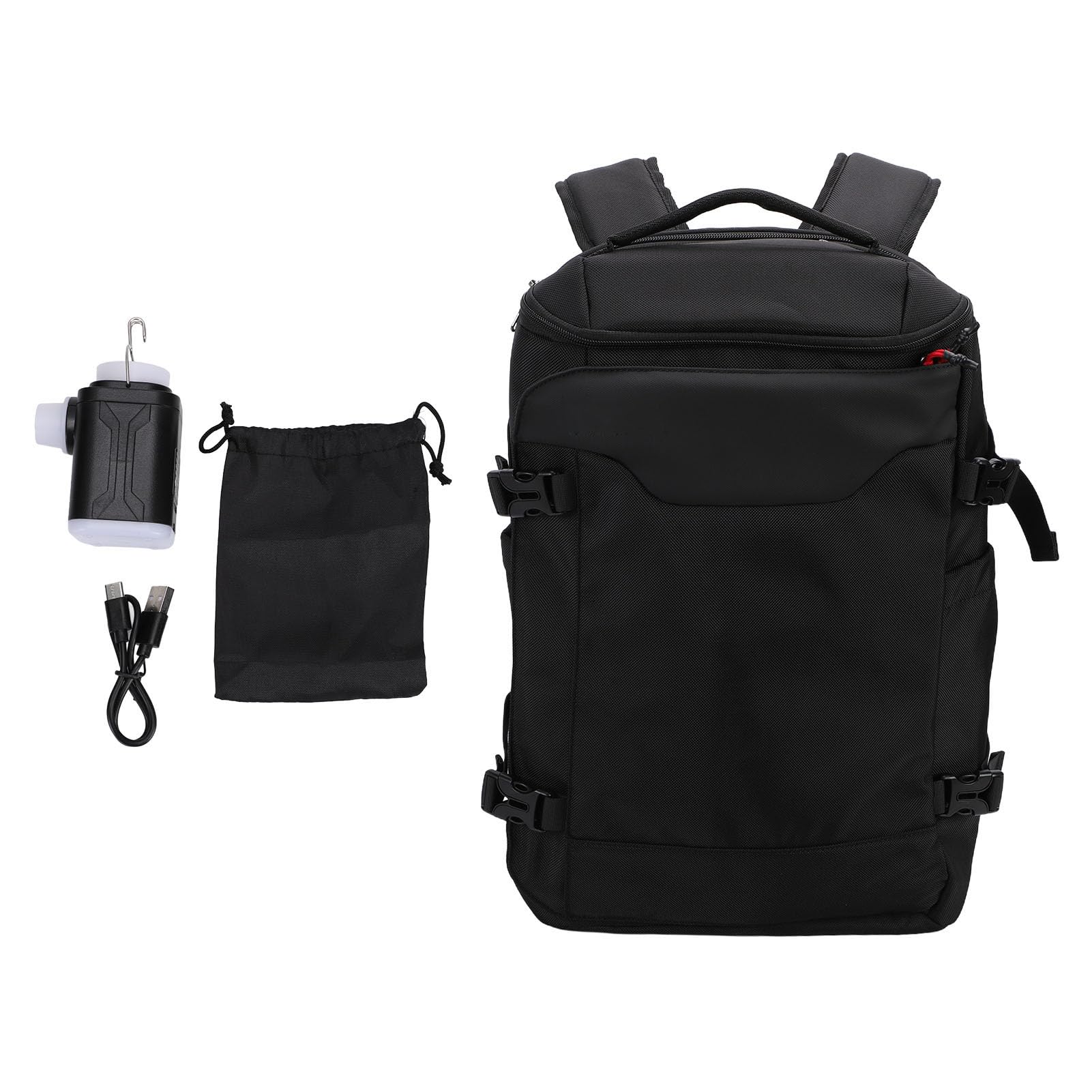 Fdit Sac à Dos de Voyage à Compression Sous Vide, Sac à Dos Extensible avec Pompe électrique pour la Randonnée, les Déplacements Professionnels, Sangle de Bagage et Bretelles