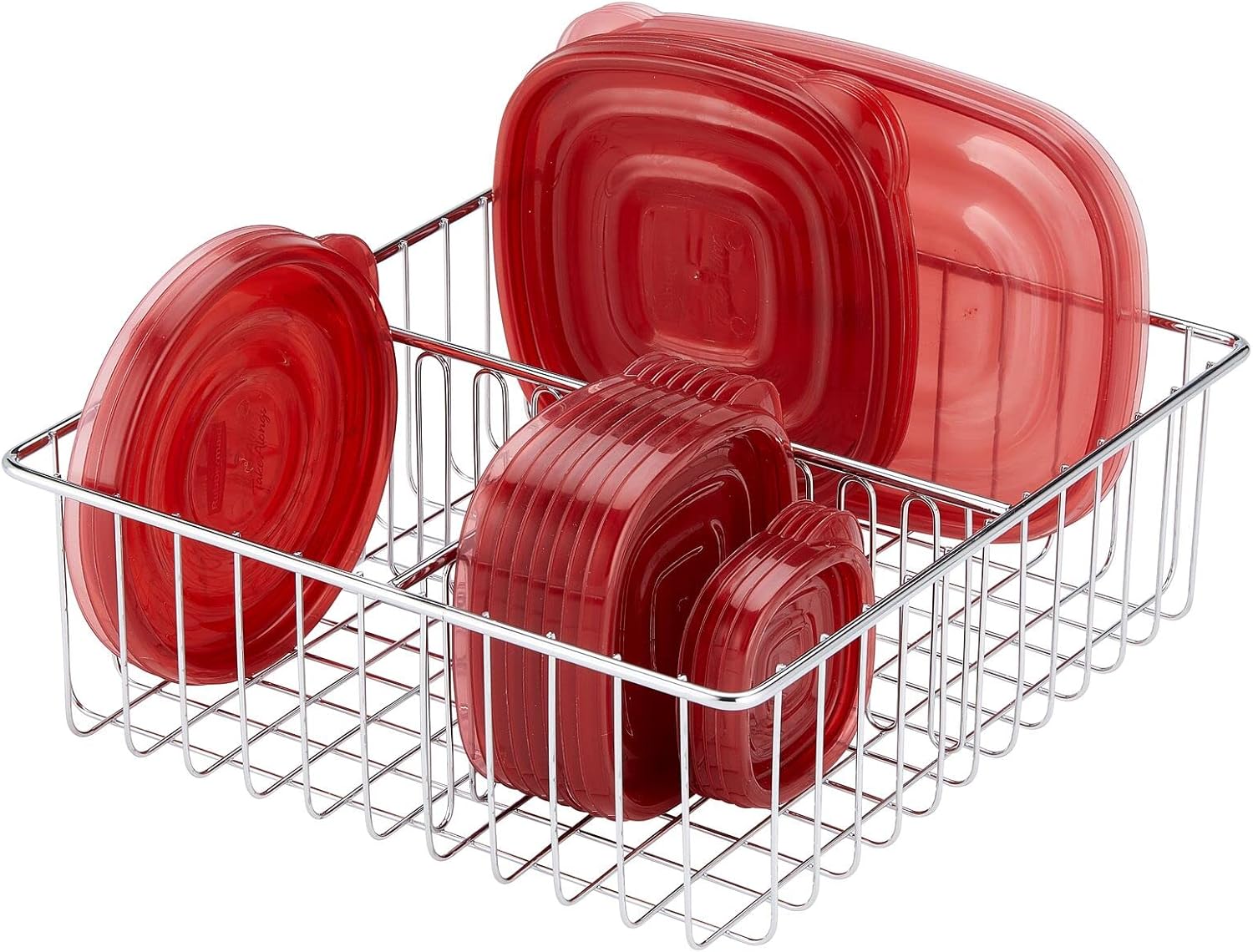 mDesign Metal Kitchen Food Storage Container Lid Holder, 3