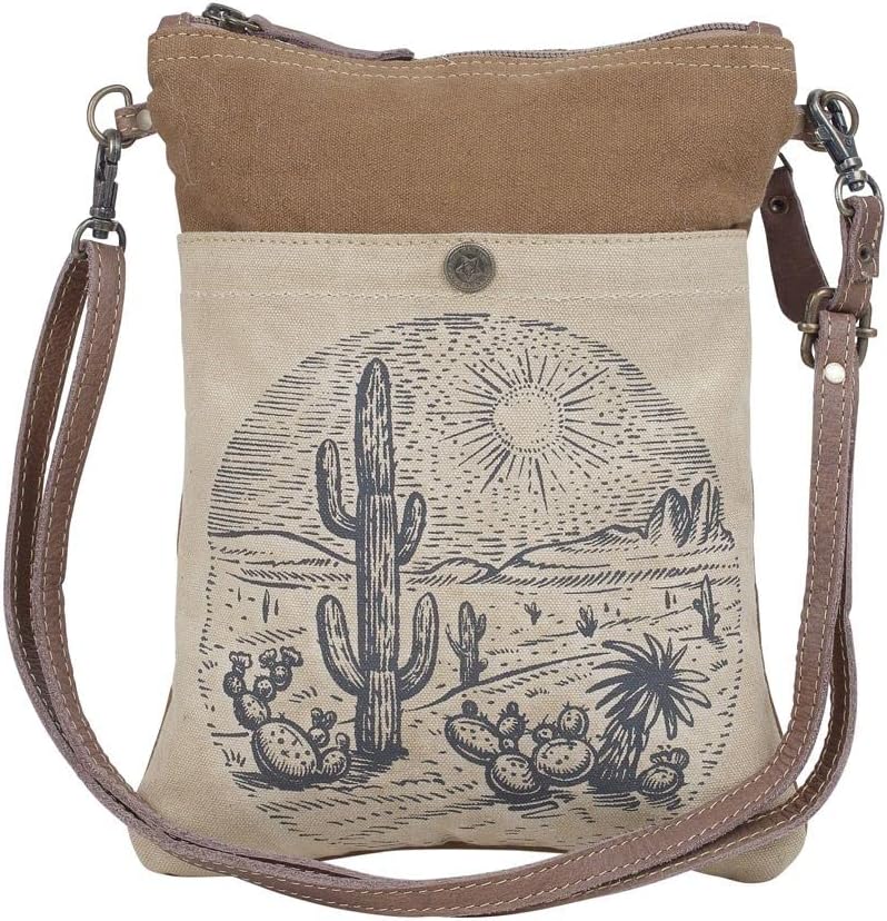 Myra Bag Boho Purses for Women - Boho Handbags for Women with Leather Detailing and Canvas Fabric, Casual Cloth Purses