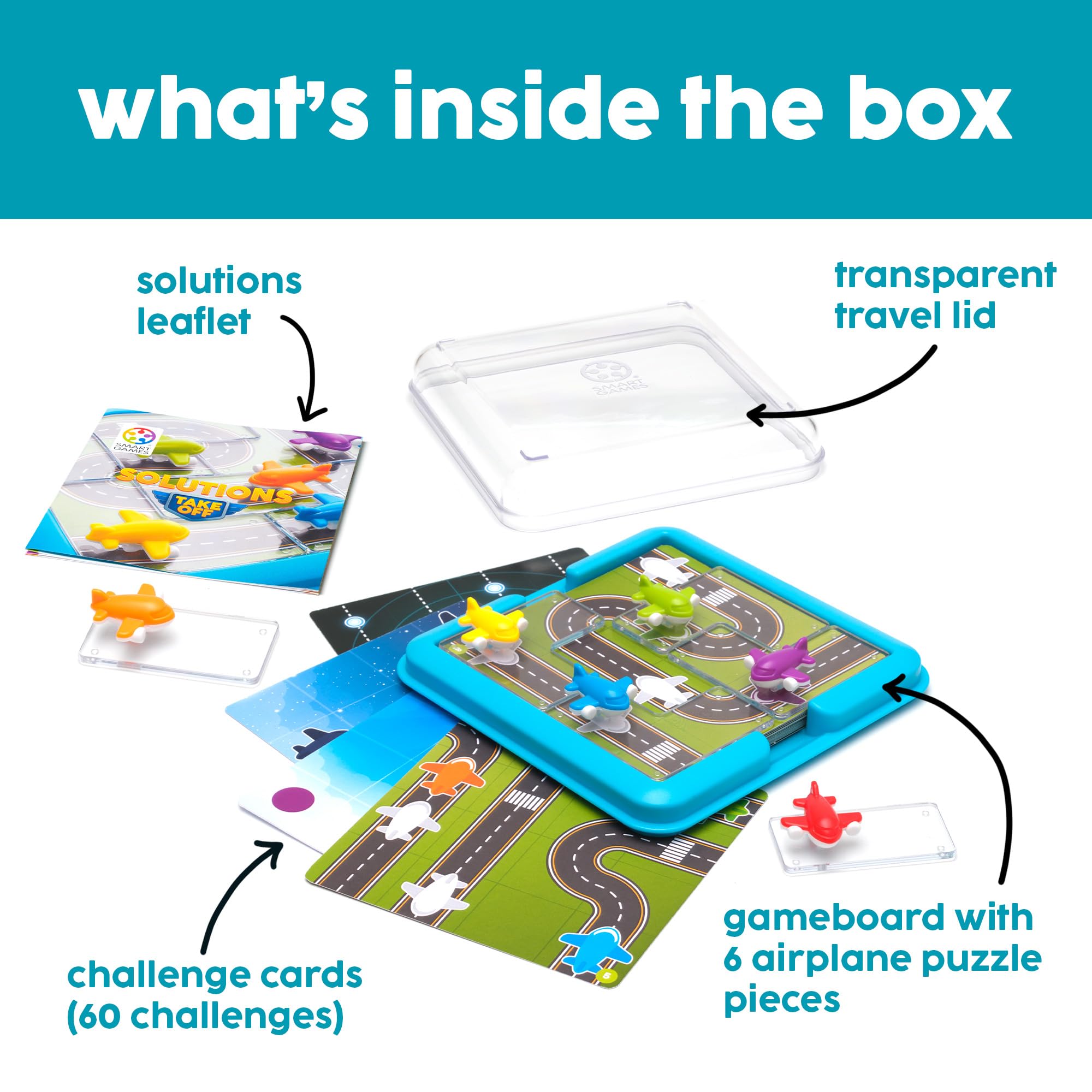 SmartGames - Take Off, 1 joueur de puzzle avec 60 défis, à partir de 5 ans