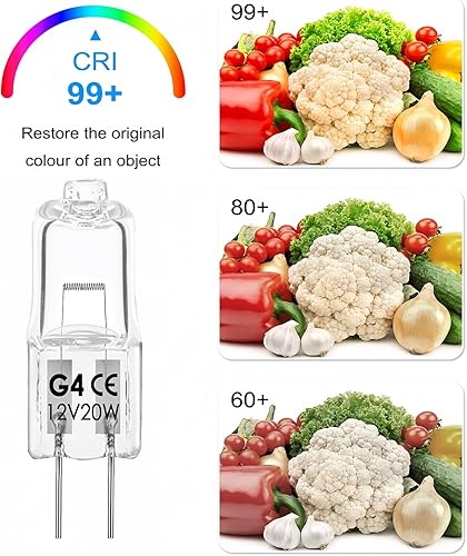 Miniatura 5 de Bombilla G4, bombillas halógenas de 12 V 20 W, 2 pines, bombillas G4 para luz de disco debajo del gabinete, microondas, candelabros, luces de