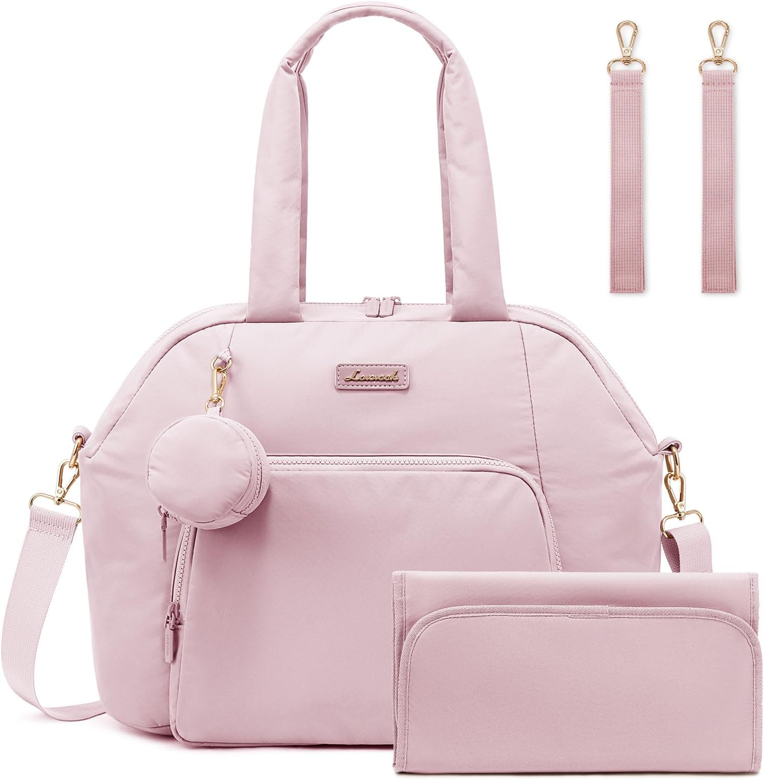 LOVEVOOK Diaper Bag Tote Puffer Baby Diaper Bag, Large Capacity Travel Diaper Tote with Changing Pad, Hospital Gym Bag