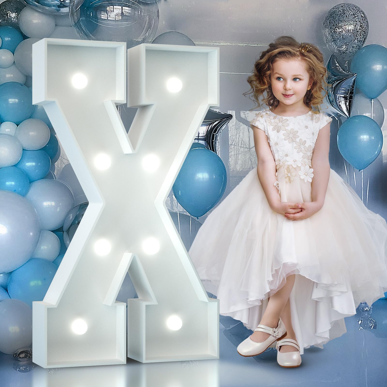 4FT Light Up Numbers Birthday Decoration Large Marquee Numbers 1 for 1st 18th 21st Birthday Party Decor Wedding, Big Number Frame Foam Cardboard Mosaic Arch Stand Pre-Cut Numbers — view 41