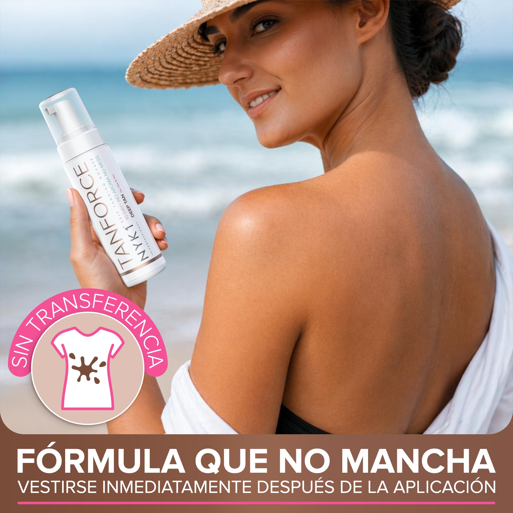 NYK1 TanForce Autobronceador Para Bronceado Natural (250ml) Autobronceadora Para Un Acabado Suave Y Sin Marcas - Secado Rápido, Sin Transferencia, Autobronceadora Gradual Para Rostro Y Cuerpo