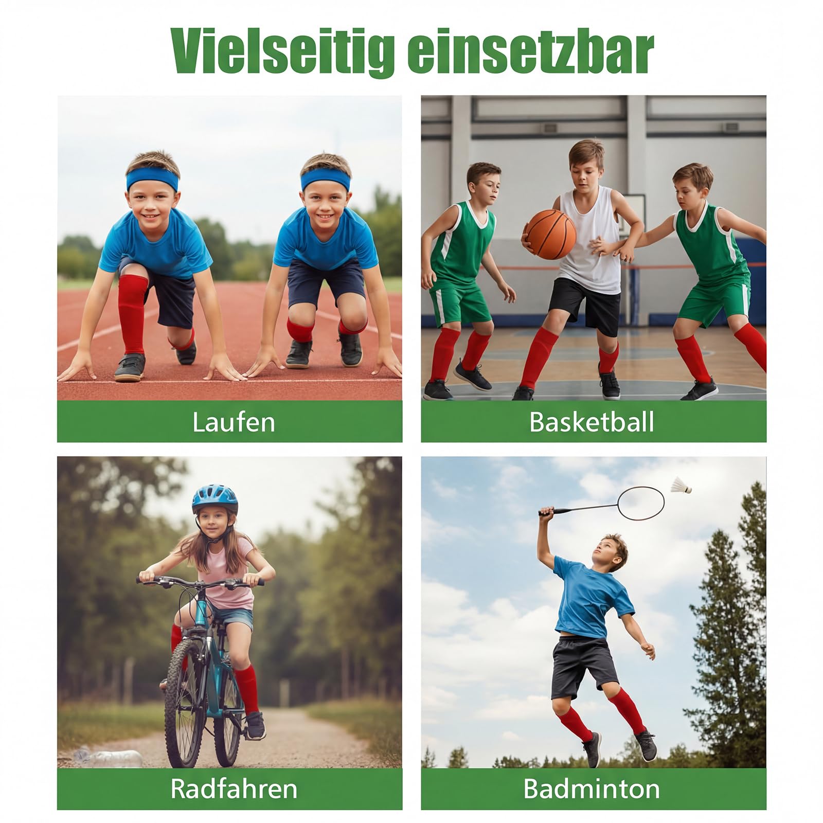 Calzettoni da calcio per bambini, 3 paia, elastici, senza calze e tubes, calzini sportivi, traspiranti, per bambini e ragazzi, ideali per calcio, basket, ciclismo, corsa