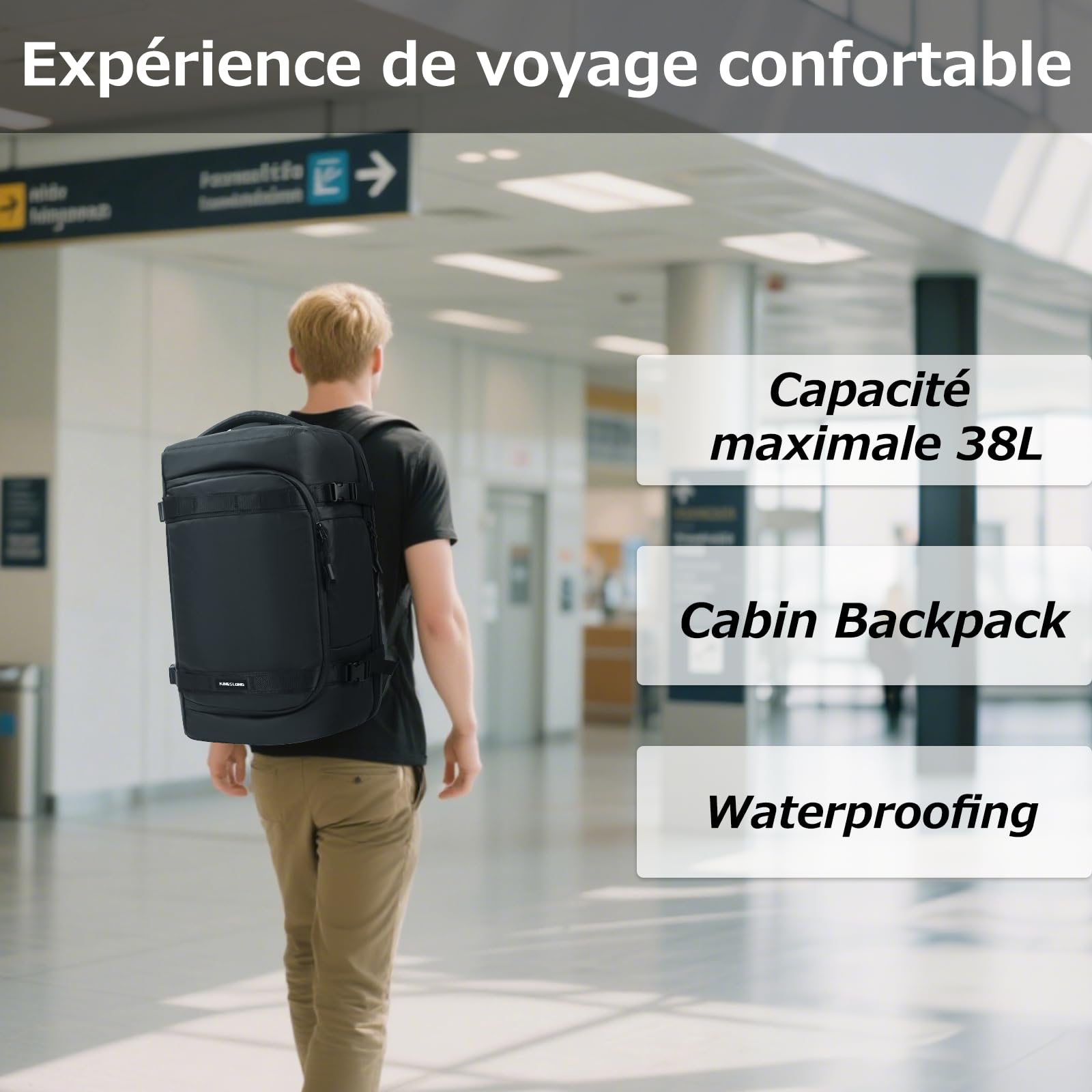 KINGSLONG SAC DE VOYAGE VACUUM: 58L RÉSISTANT À L'EAU, COMPACT,PROTECTION LAPTOP 15.6-17.3'' POMPE INCLUSE, IDÉAL AVION/EASYJET/RYANAIR, ÉTanche, Sac à Dos Business Outdoor Hiking