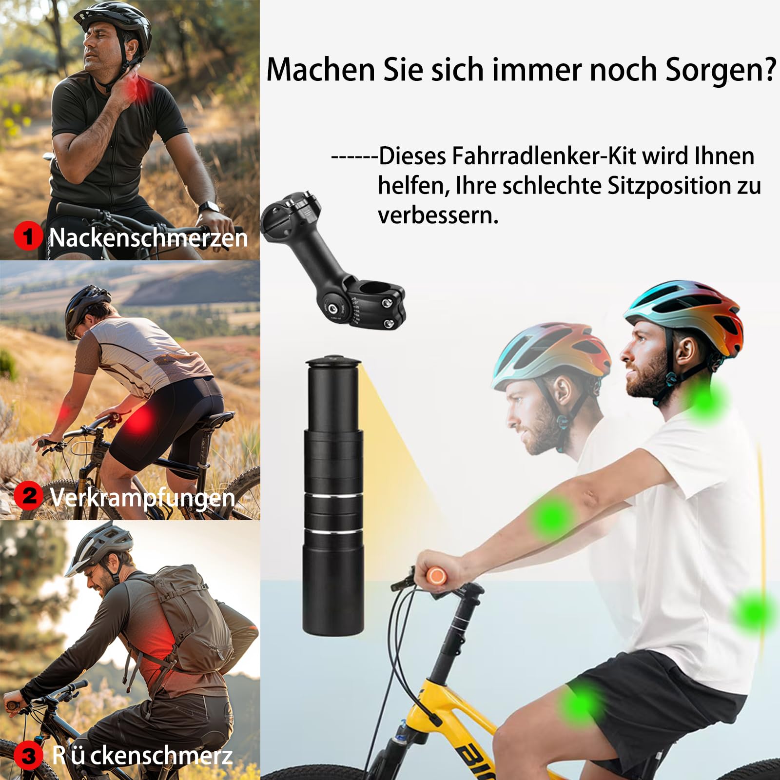 Fahrrad Vorbau Riser,Verstellbarer MTB Vorbau,28.6mm Fahrradgabel Aluminium Verstellbar 150mm,Fahrrad Vorbau 31.8mm,Verstellbar 120 Grad 110mm,Geeignet für Mountainbike, Rennrad, MTB, BMX