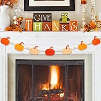 Vista 29 de Gistome Halloween Hanging Decorations Indoor - Felt Bat Wooden Beads Garland