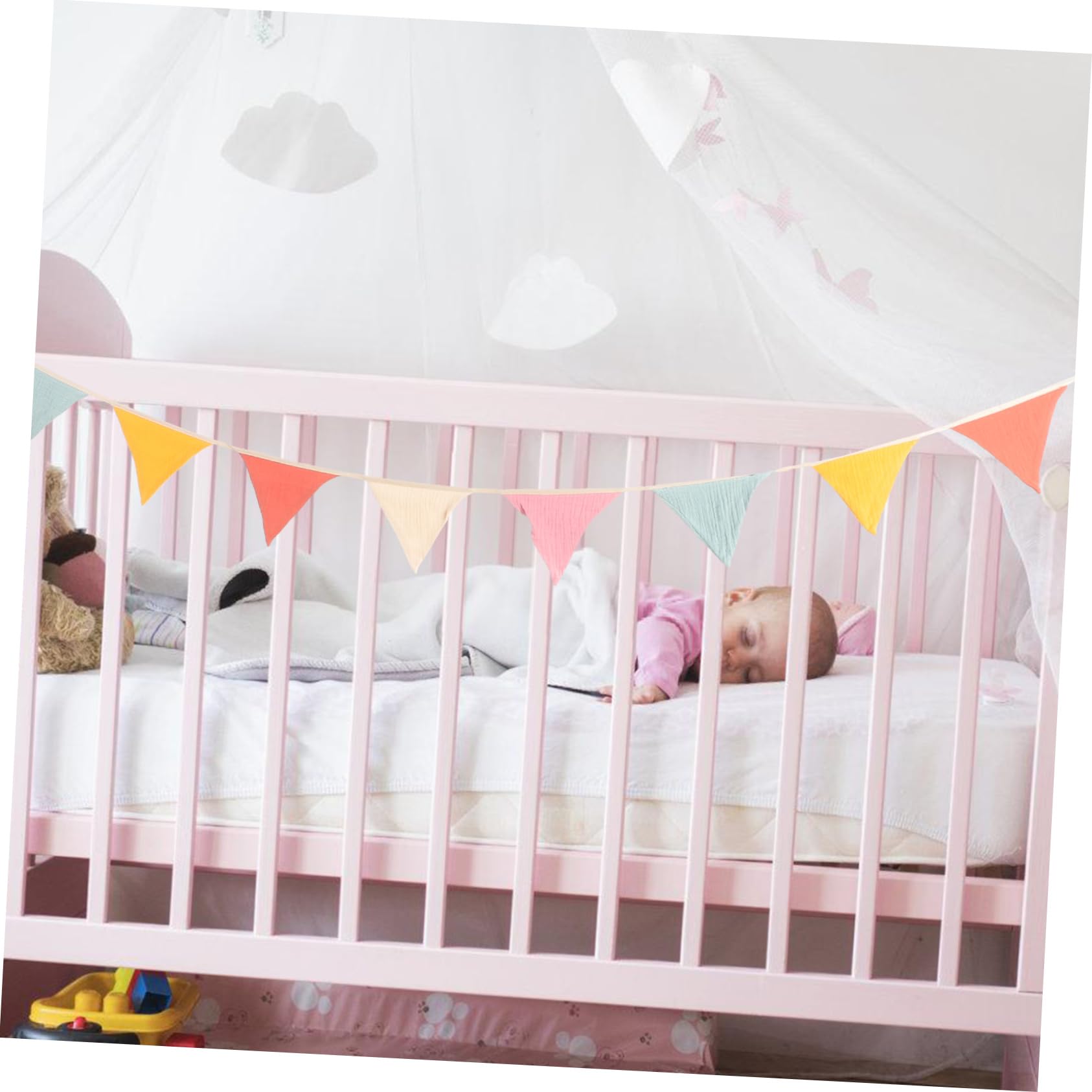 VICASKY 4 Piezas De Decoración De La De Los Niños Banderines De Fiesta Banderines Triangulares Banderines De Fiesta De Cumpleaños Banderines Triangulares Pancarta