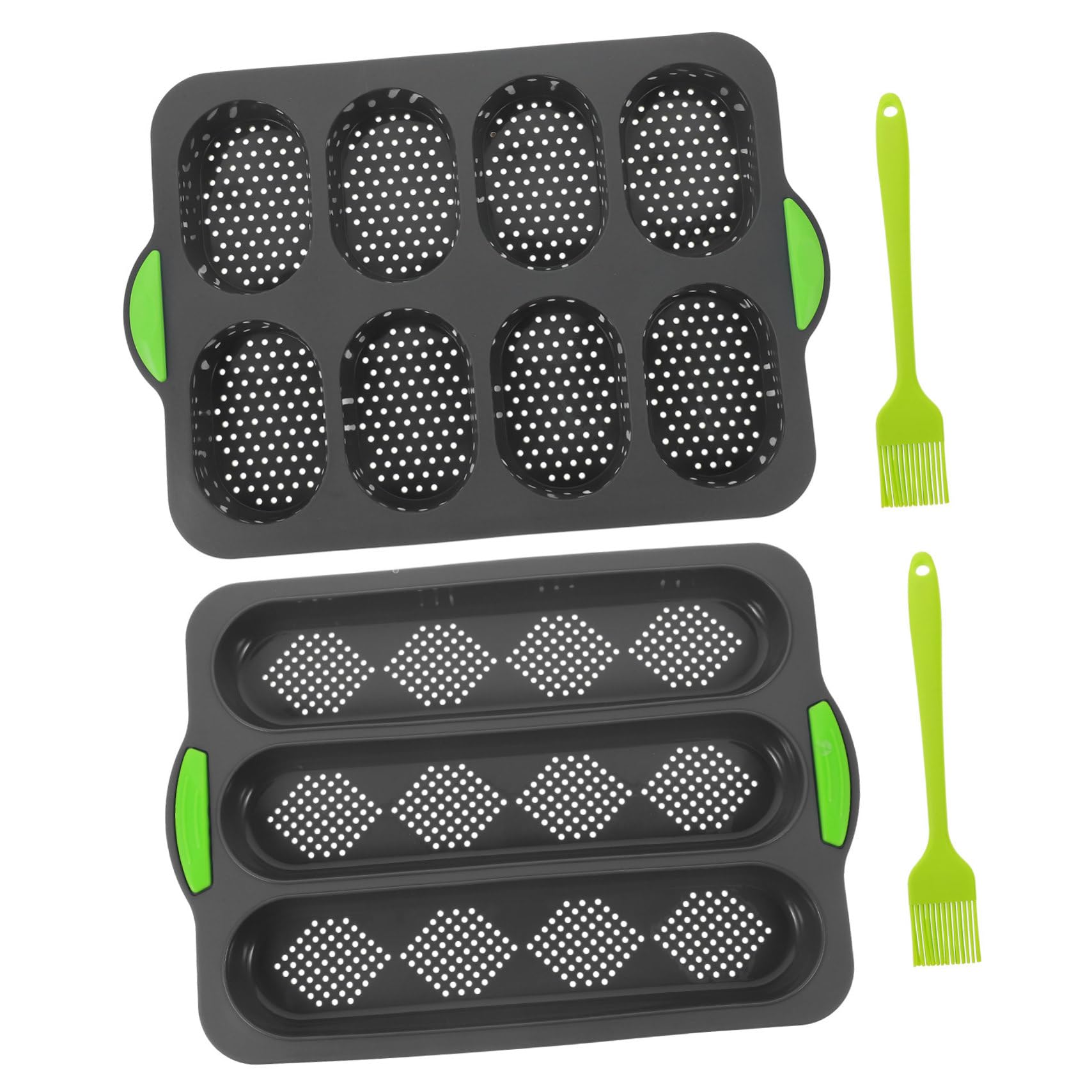 Zerodeko Molde de Silicona para Hornear Pan Francés Molde Perforado para Hornear Pan con Ranuras para Repostería Casera