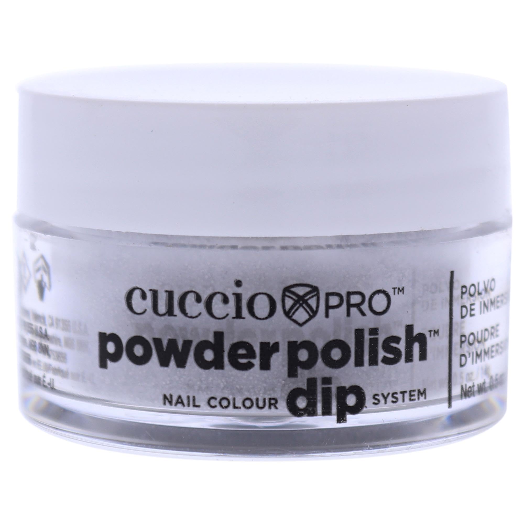Cuccio - Pro Powder Polish Nail Colour Dip System - Platinum Silver Glitter - for Women - Nail Powder - 0.5 oz
