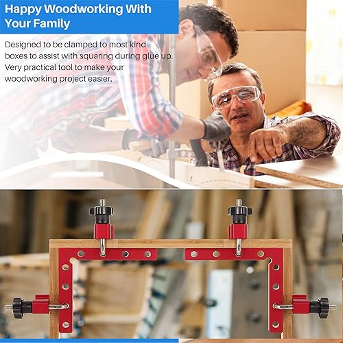 Miniatura 7 de Pinzas cuadradas de posicionamiento de 90 grados en ángulo recto de 5.5 x 5.5 pulgadas (5.5 x 5.5in) de aleación de aluminio, carpintería,