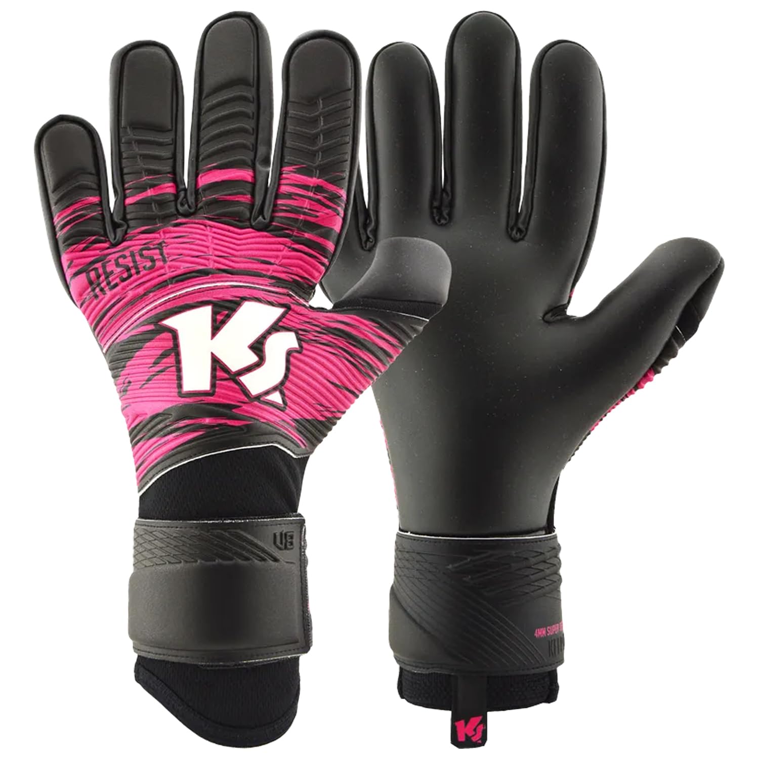 KEEPERsport Varan8 Pro NC Resist - Guanti da portiere senza protezione per le dita, 4 mm, Super Resist Claw, con linguetta, diverse misure