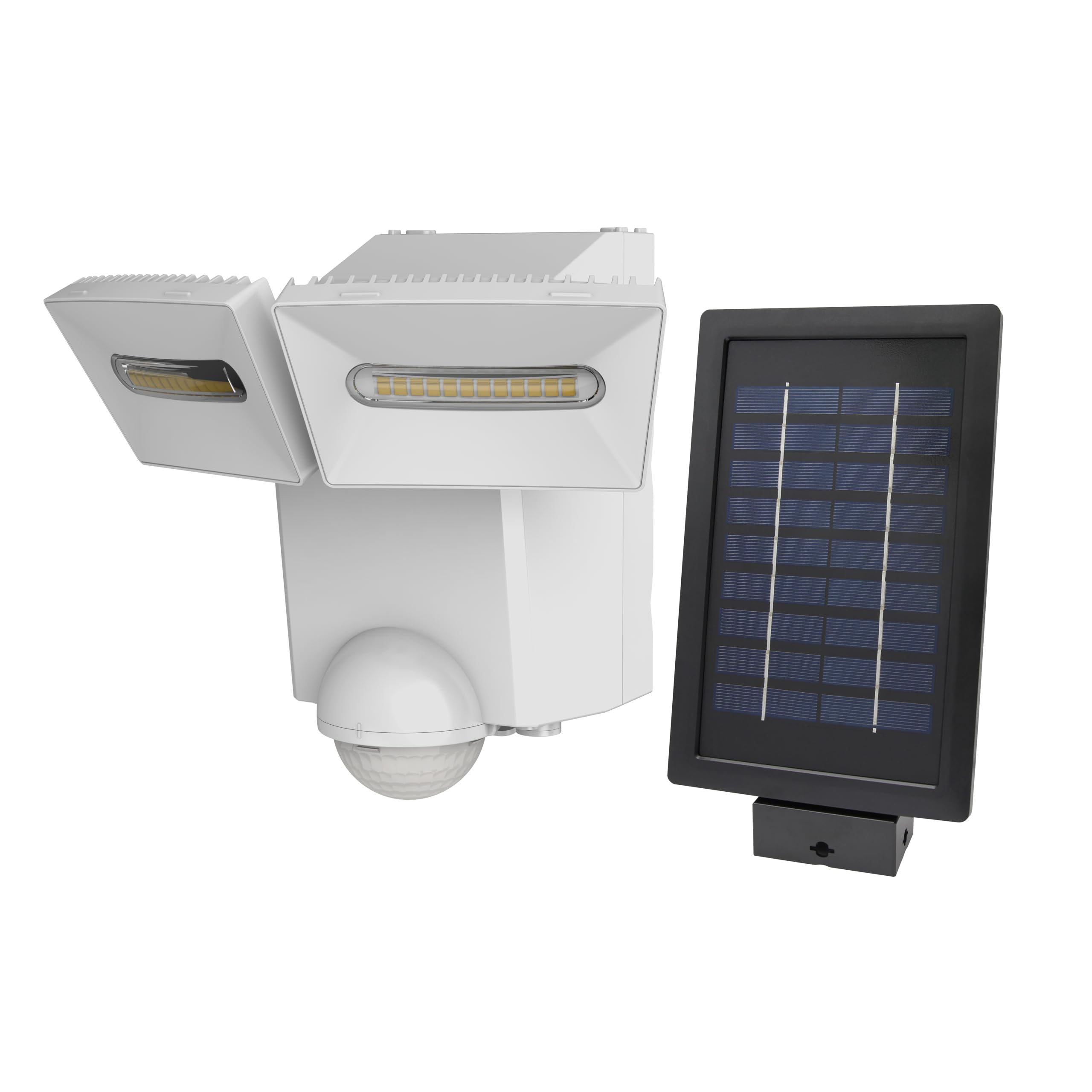 Iq Group White Iq Twinspot Pir Solar Powered Security Light - Outdoor Security Wall Light - Exterior Solar Powered Pir Motion Sensor - 1400 Lumen Led Twinspot (Single), Ls1914-Wh