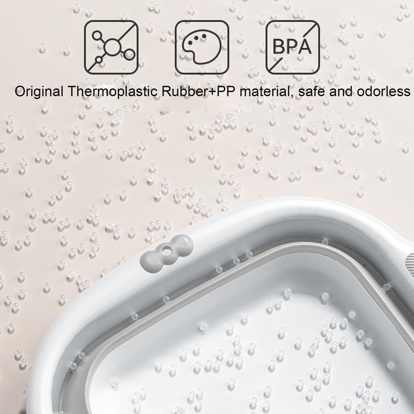 Lavabo pliable, bol avec rebord, rondelle en silicone durable, gain de place, bac à linge portable avec base antidérapante, multifonction pour le camping et la maison, la cuisine et les voyages