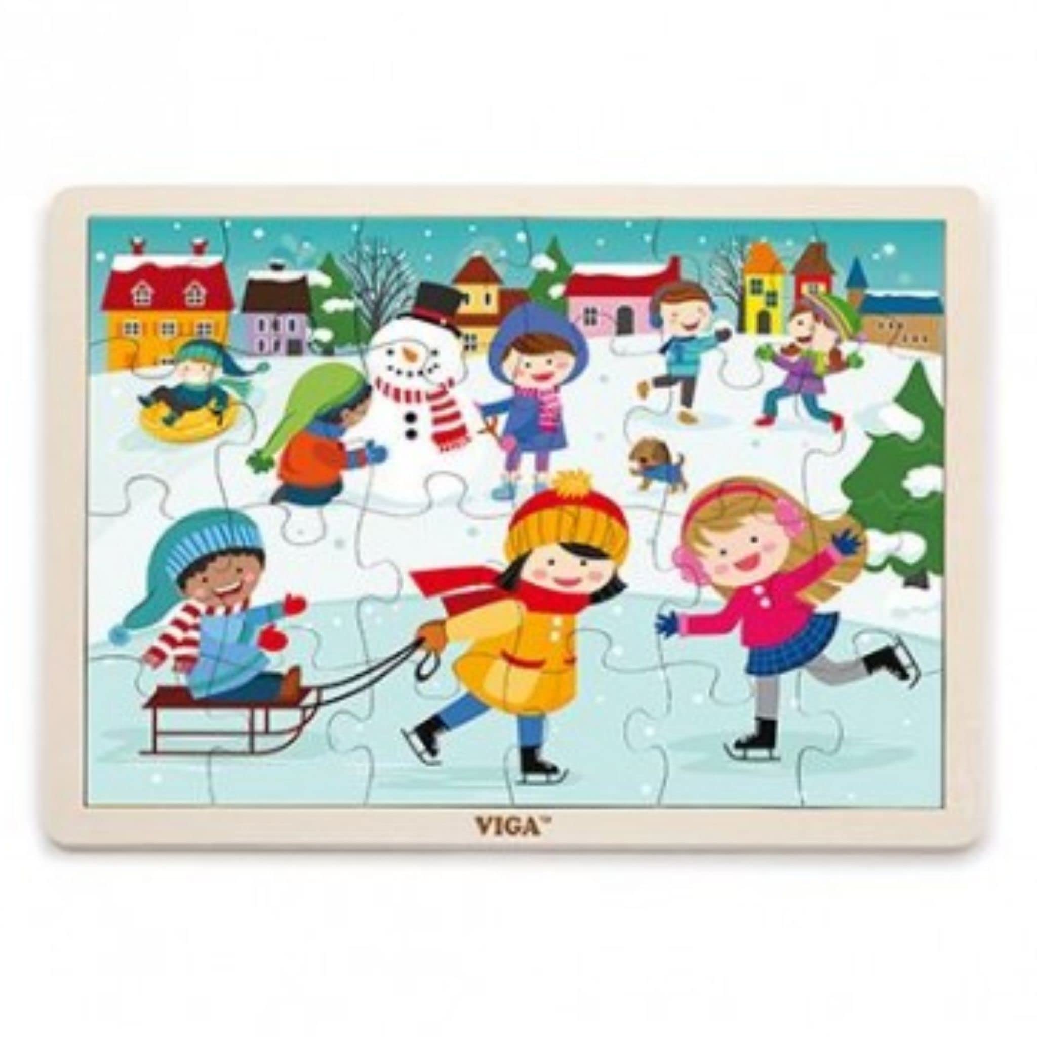 Viga Multi Color Season Snow Winter Jigsaw Puzzle Toy For Kids Ages 2+ Years