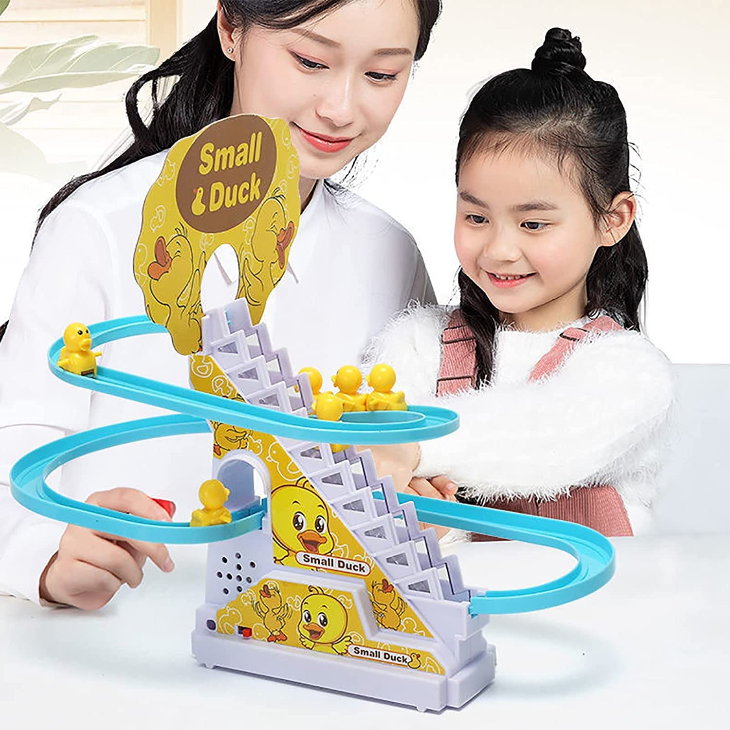 Jouet Canard Escalier Avec Lumière LED - 9 Canards Musicaux Pour Enfants