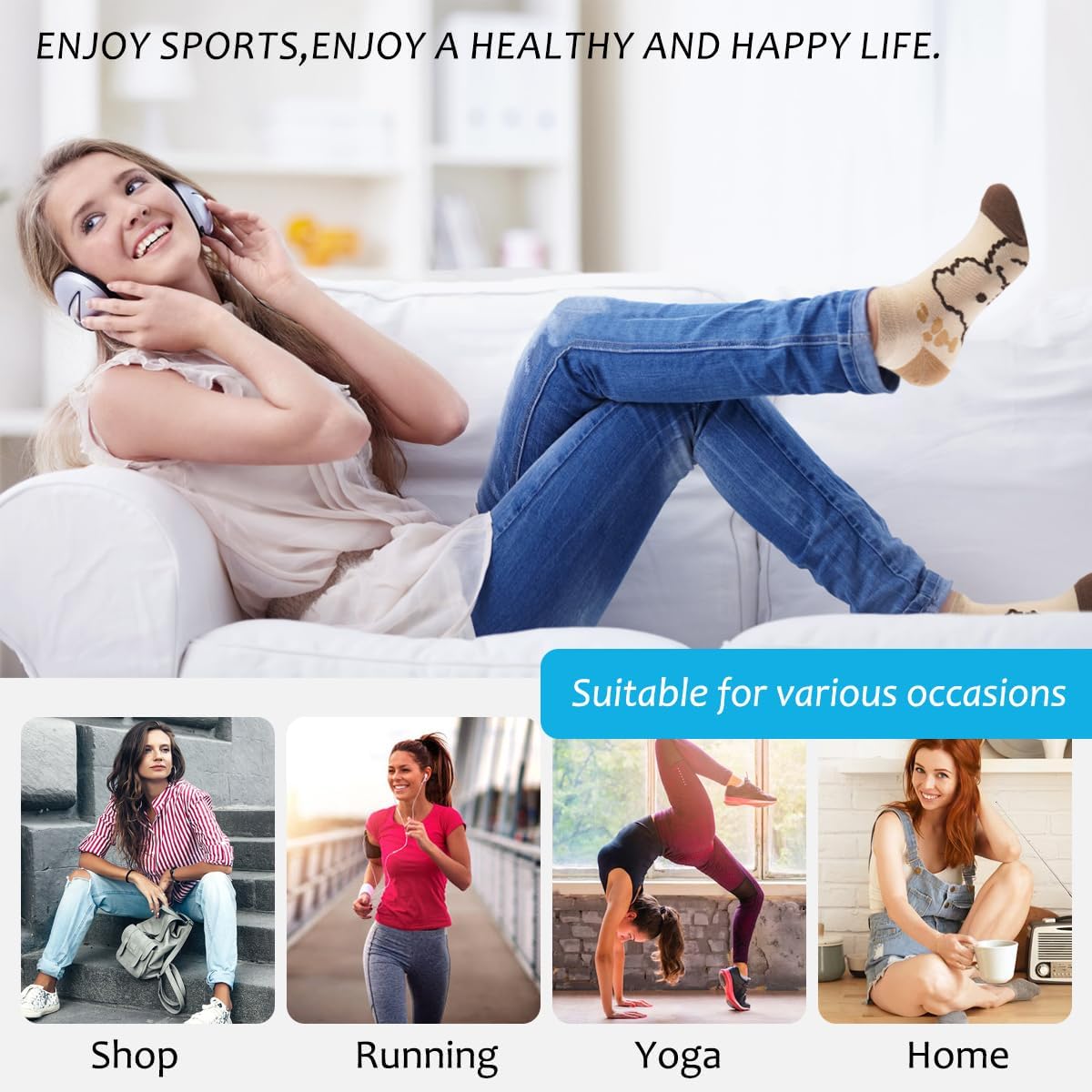 MESU Ankle Socks for Womens 5 Pairs Cute No Show Low Cut Socks - Image 7