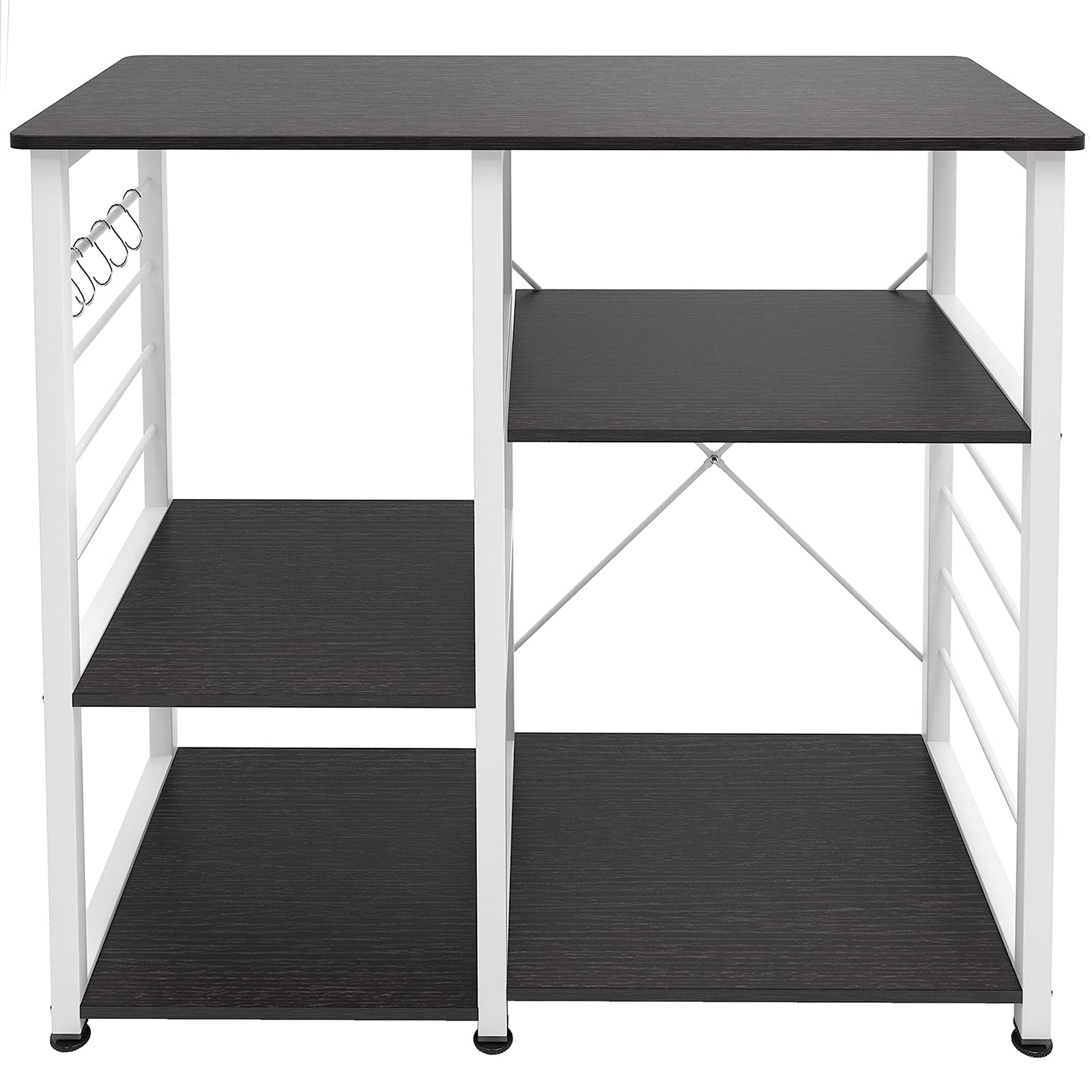 SogesPower 3-stöckiges Küchenregal Backregal Mikrowellenregal 3 Ebenen Regal mit S-Haken Küchenhelfer Gewürzregal für Ihre Küche 90 x 40 x 83 cm