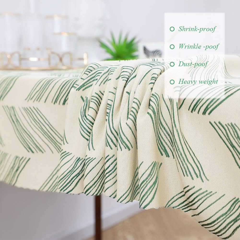 Wееklу Tор Sаlе Square Linens Cotton Tablecloths, Farmhouse Table Cloth Wrinkle Free Anti-Fading,Reversible Washable Waterproof Table Cover for Outdoor Picnic Camping Party Kitchen Dining (Square, Green 60''x 60'',4)