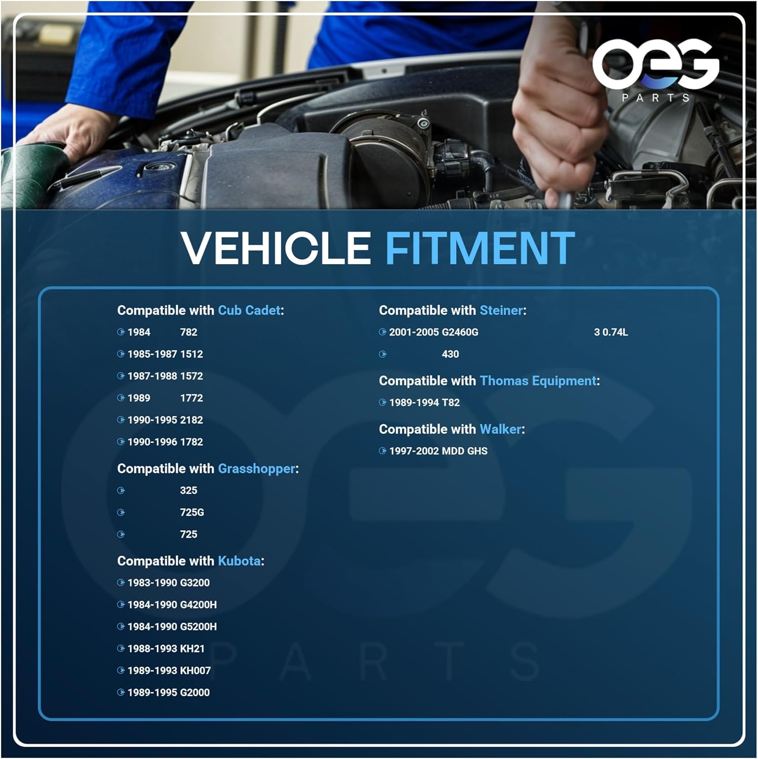 OEG Parts New Starter Compatible with Grasshopper Tractor 325 725 725 Kubota 24.5HP, Compatible with Steiner 430 Kubota 25HP, Compatible with Thomas Skid Steer T82 Kubota WG750 1989-1994 M002T30481