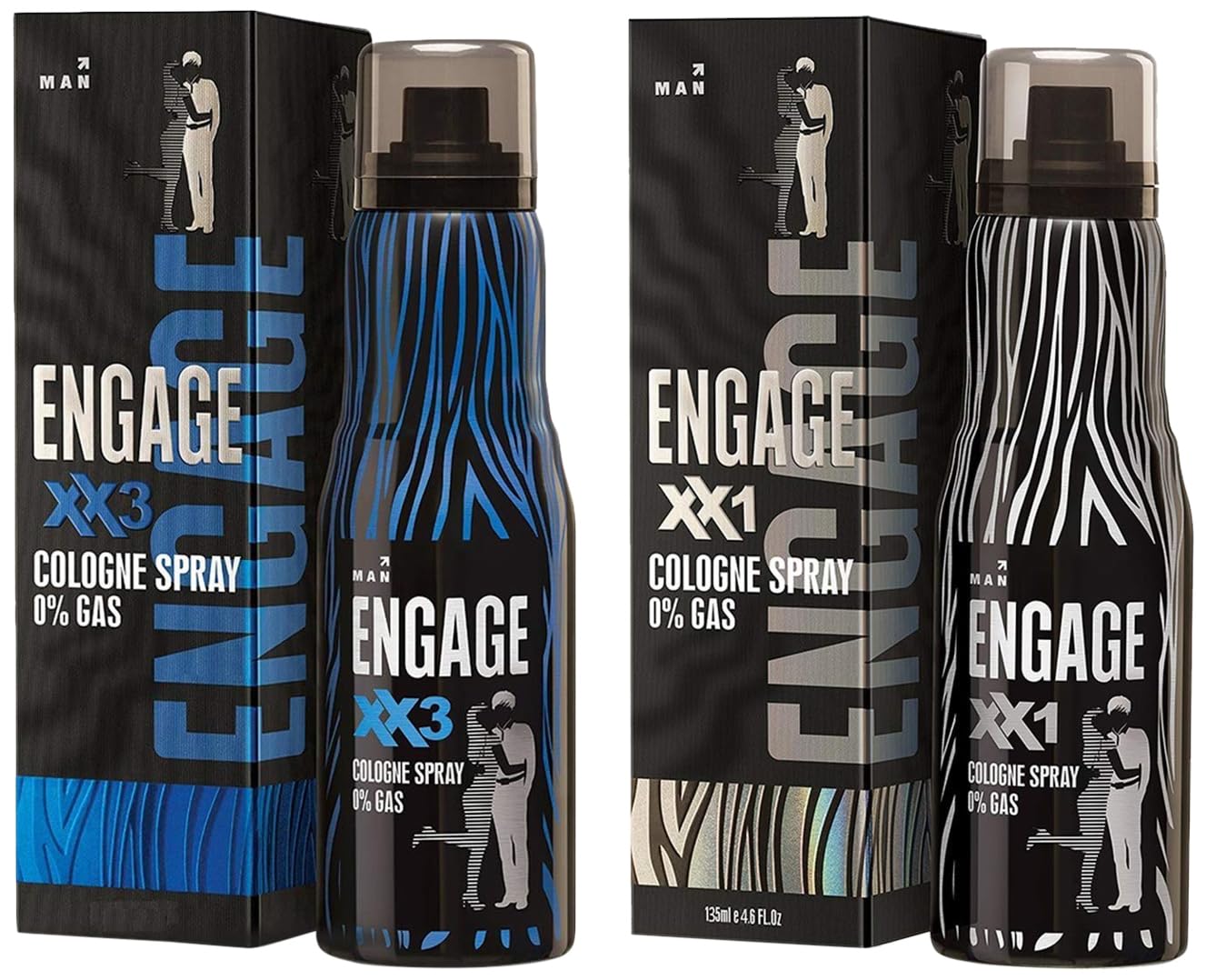 Engage Cologne Spray XX1 for Men, 135ml And XX3 Cologne Spray for Men, 135ml