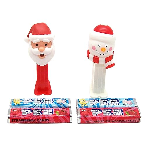 Miniatura 3 de Dispensadores de caramelos y dispensadores de Navidad de Papá Noel y muñeco de nieve con rollos de caramelo duro, relleno de calcetines, 2 diseños